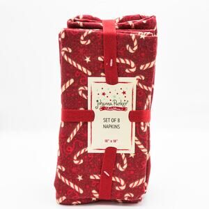 Johanna Parker Candy Cane Christmas Napkins (Set of 8) NWT
